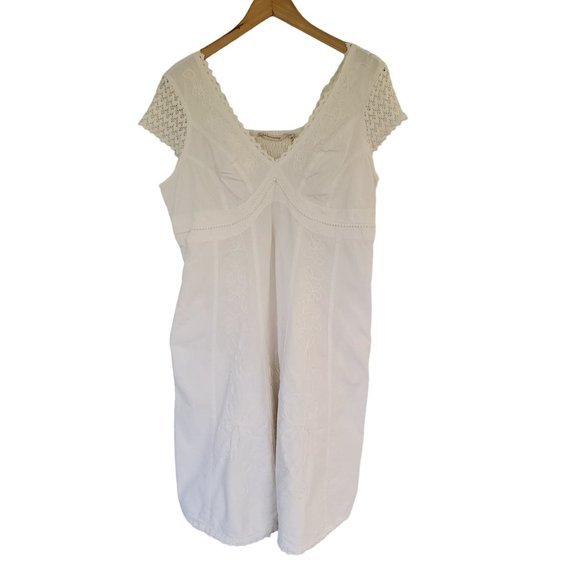 Soft Surroundings Angelica Gauze Embroidered Dress Ivory Size M - Picture 2 of 14